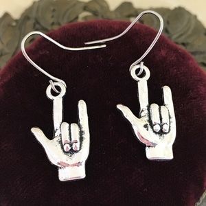 Handmade Jewelry - 3 for $25: I Love You Sign Language Earrings Handmade Jewelry - 3 for $25: I Love You Sign Language Earrings